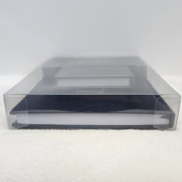 Gartner Studios Navy Blue Silver Gray Vegan Leather Journal 2 Piece Gift Set NWT - Picture 5 of 10